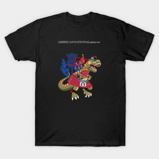 Clanosaurus Rex AMERICANNATIONALsaurus rex Plaid American National Scotland Ireland Family Tartan T-Shirt